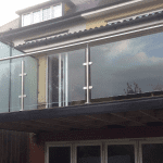 A domestic, glass balcony