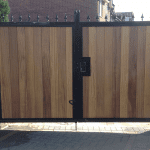 A double doored metal gate