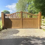 W187 Wooden Swing Driveway Gate
